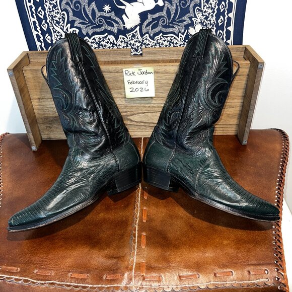 Dan Post Emerald/Forrest Green Genuine Lizard Cowboy Boots in Men\'s size 11D main image 5